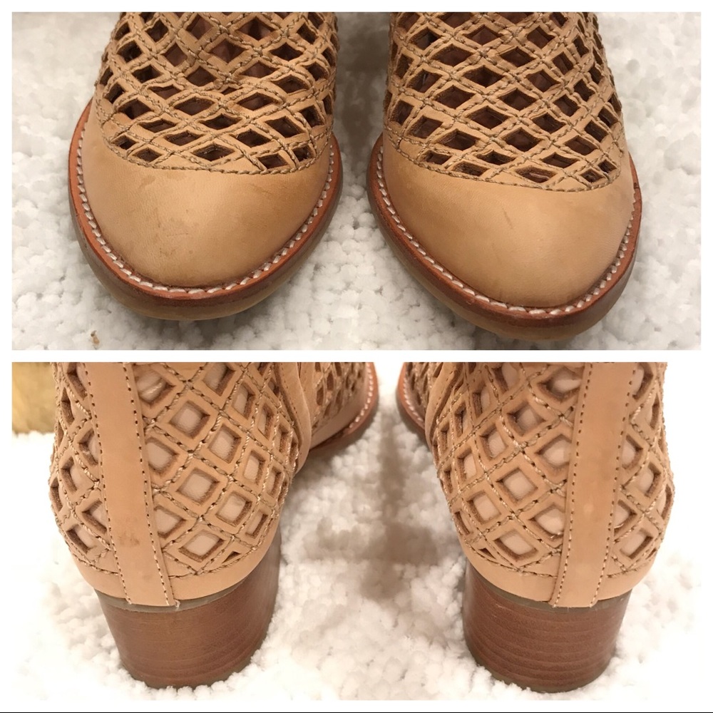 Jeffrey Campbell Taggart Open Weave Tan Booties - Picture 5 of 8